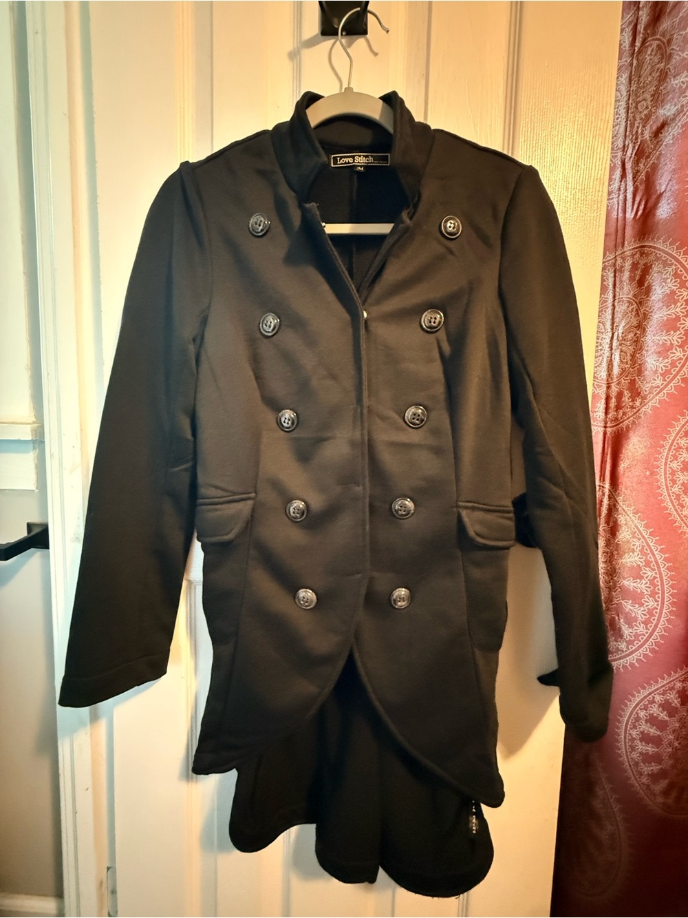 Love Stitch women’s Black Double-Breasted Pea Coat